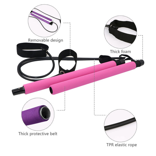 Barre Pilates Yoga & Crossfit avec Bandes de Résistance