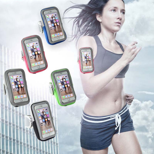 Ceinture de sport réfléchissante avec poche zippée pour téléphone