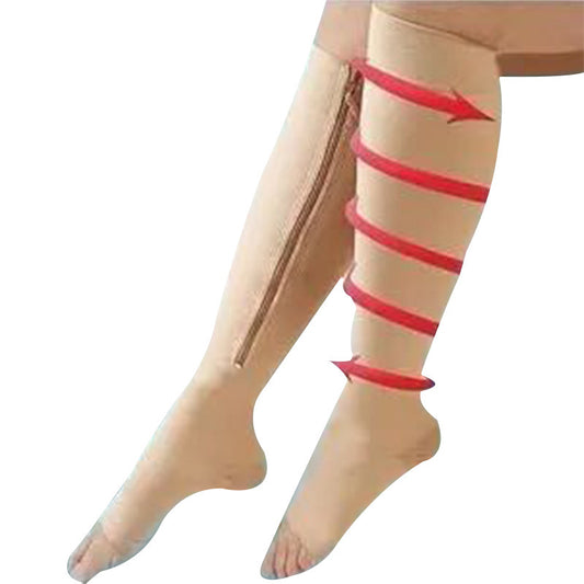 Chaussettes de Compression Zippées Unisexe – Bout Ouvert