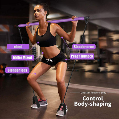 Barre Pilates Yoga & Crossfit avec Bandes de Résistance