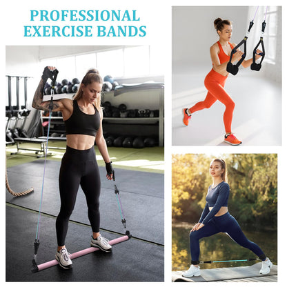 Kit Barre de Pilates avec Bandes de Résistance — Yoga, Fitness & Musculation