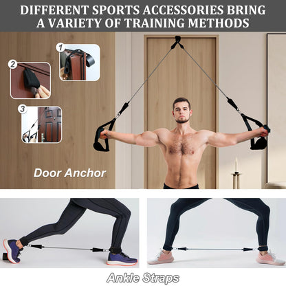 Kit Barre de Pilates avec Bandes de Résistance — Yoga, Fitness & Musculation