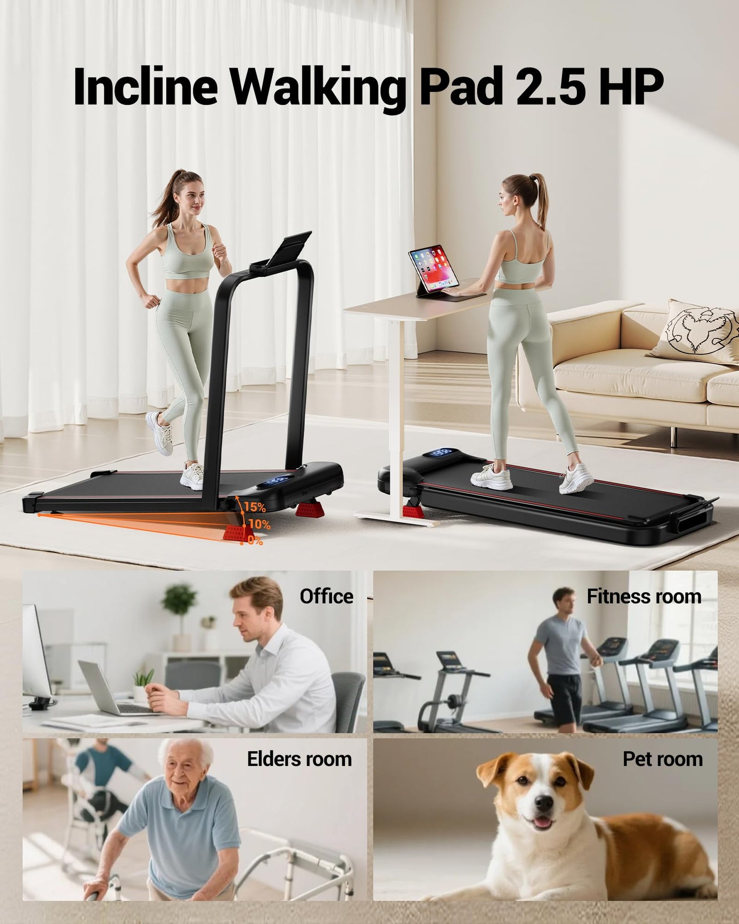 Tapis de Course Pliable CURSOR — Inclinable 15%, Moteur Silencieux, 136 kg