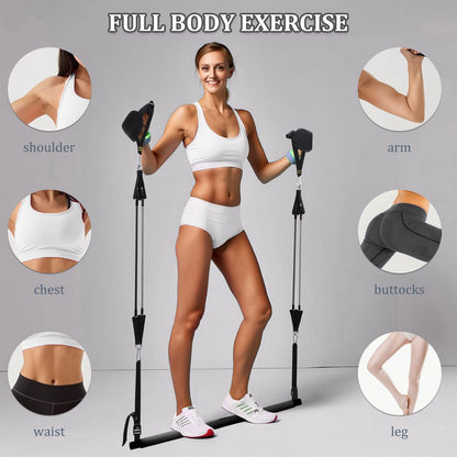 Kit Barre de Pilates avec Bandes de Résistance — Yoga, Fitness & Musculation