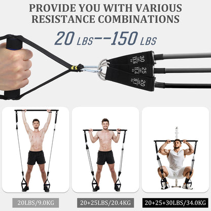 Kit Barre de Pilates avec Bandes de Résistance — Yoga, Fitness & Musculation