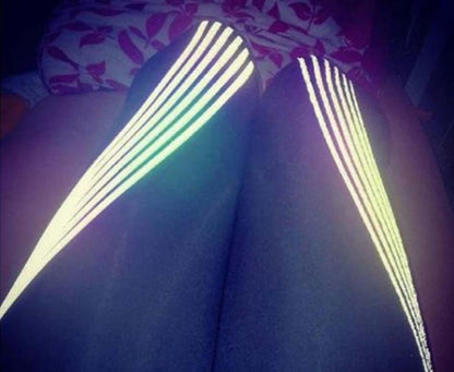 Legging Yoga Femme – Bandes Réfléchissantes & Impression Laser