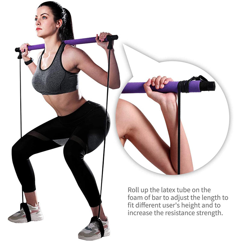 Barre Pilates Yoga & Crossfit avec Bandes de Résistance