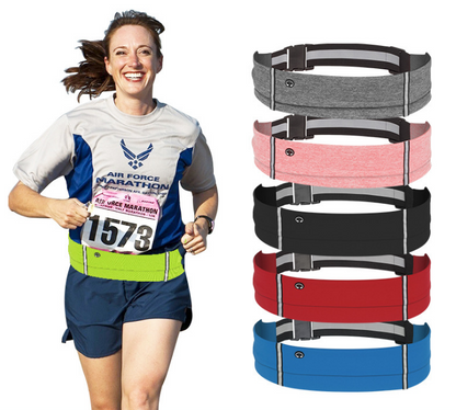Ceinture de sport réfléchissante avec poche zippée pour téléphone