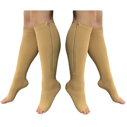 Chaussettes de Compression Zippées Unisexe – Bout Ouvert