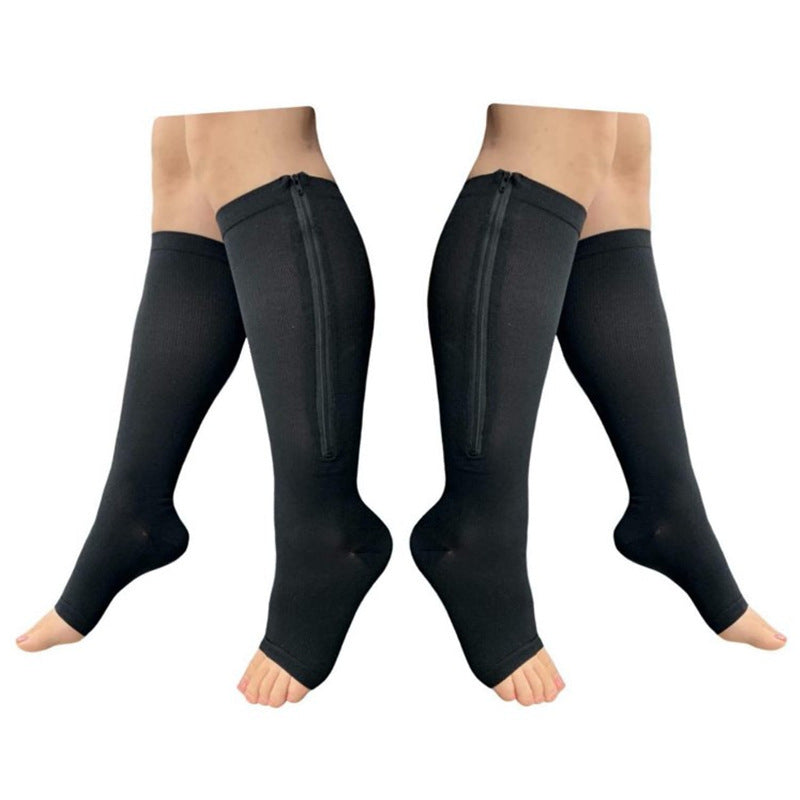 Chaussettes de Compression Zippées Unisexe – Bout Ouvert