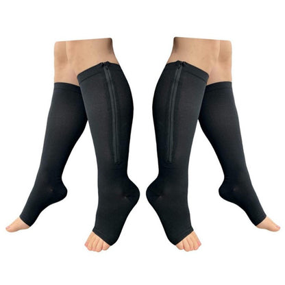 Chaussettes de Compression Zippées Unisexe – Bout Ouvert