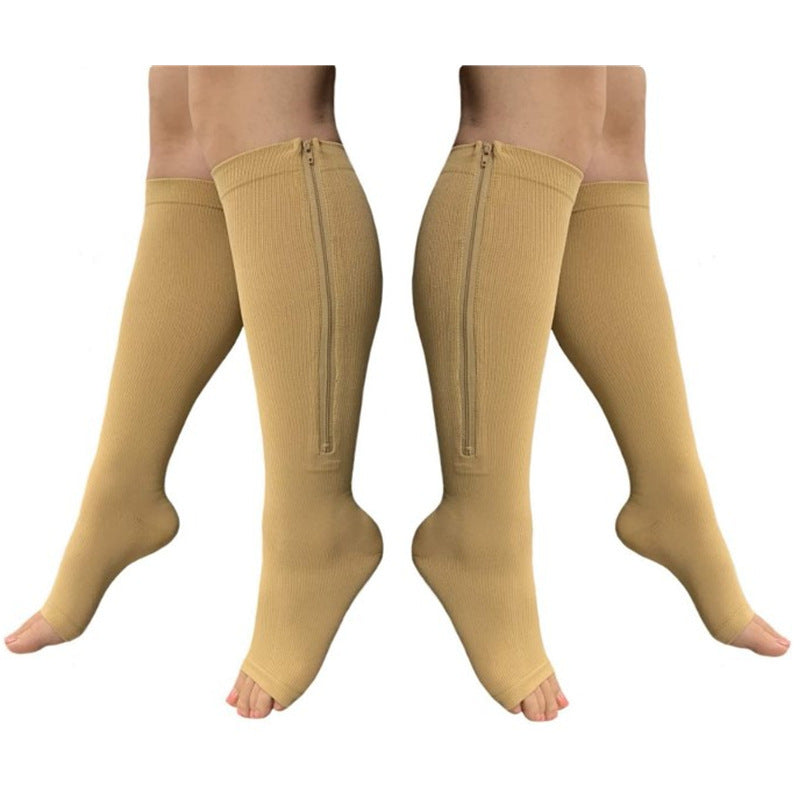 Chaussettes de Compression Zippées Unisexe – Bout Ouvert